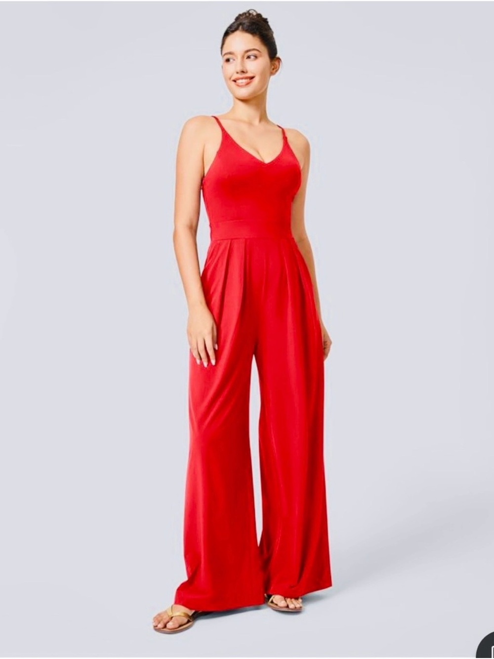 Halara Red Wide-Leg Jumpsuit